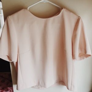 Baby pink long crop top